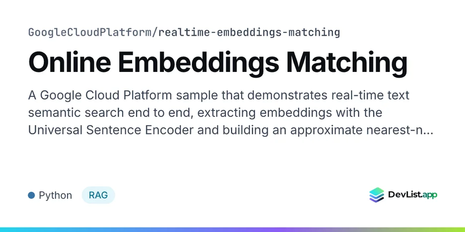 Online Embeddings Matching