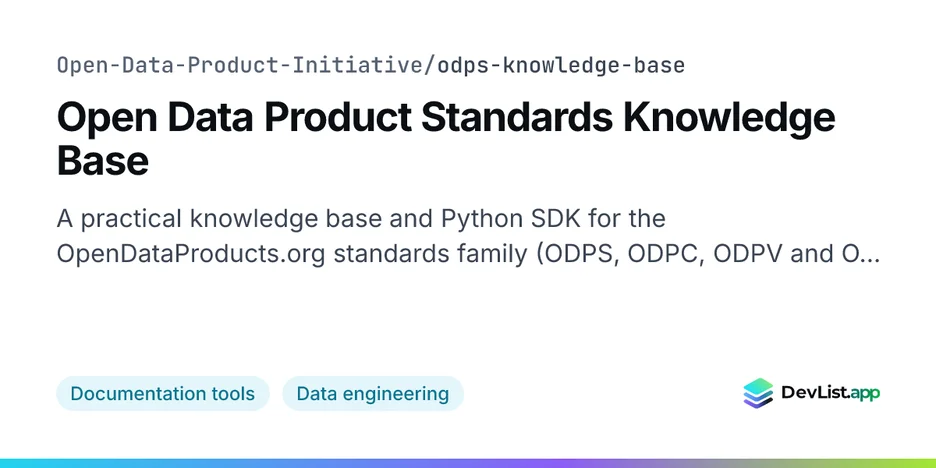 Open Data Product Standards Knowledge Base