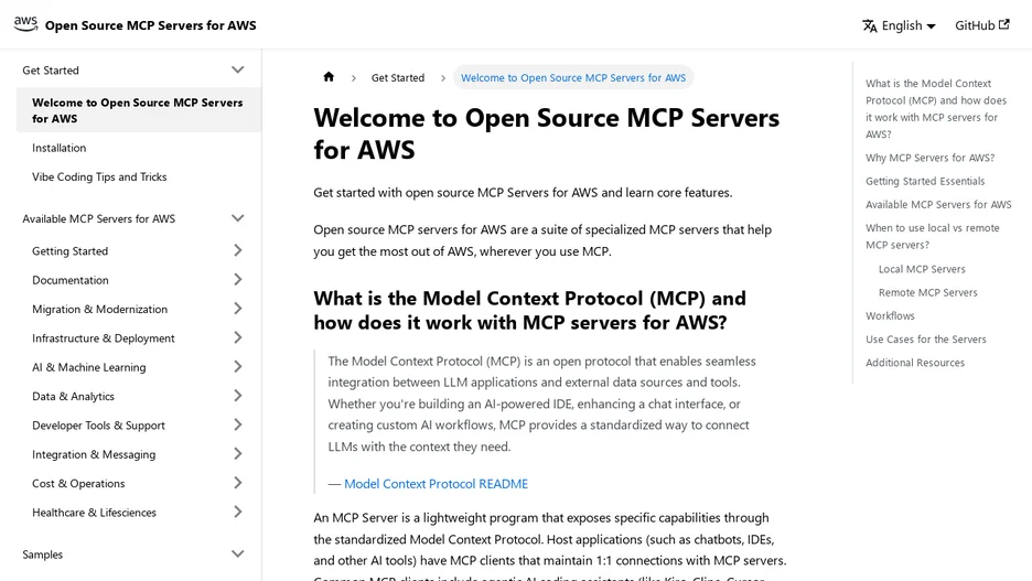 Open source MCP servers for AWS