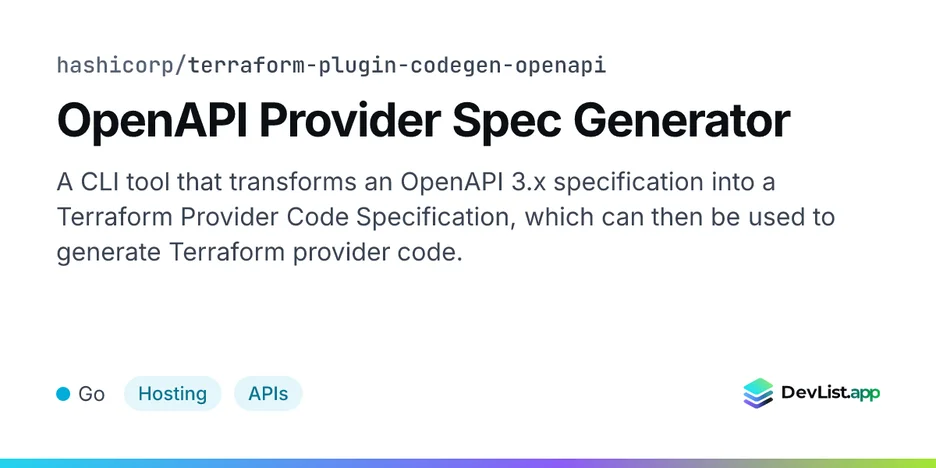 OpenAPI Provider Spec Generator