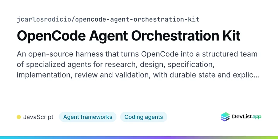 OpenCode Agent Orchestration Kit