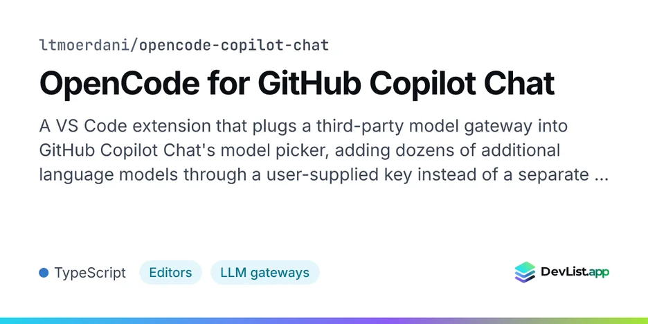OpenCode for GitHub Copilot Chat