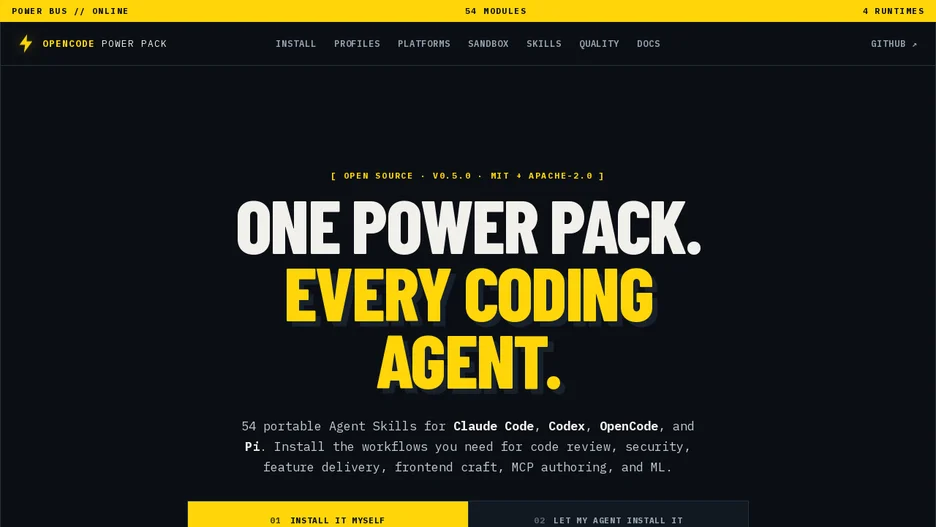 OpenCode Power Pack for Claude Code, Codex, OpenCode + Pi