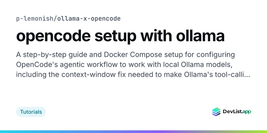 opencode setup with ollama