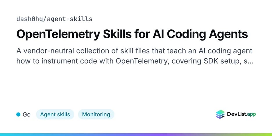 OpenTelemetry Skills for AI Coding Agents