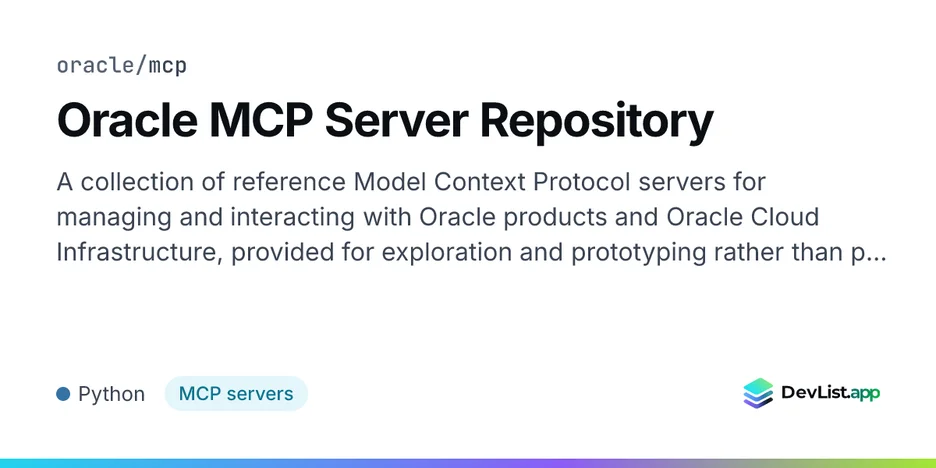 Oracle MCP Server Repository