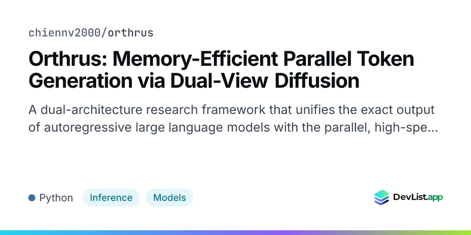 Orthrus: Memory-Efficient Parallel Token Generation via Dual-View Diffusion