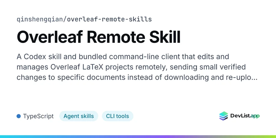 Overleaf Remote Skill