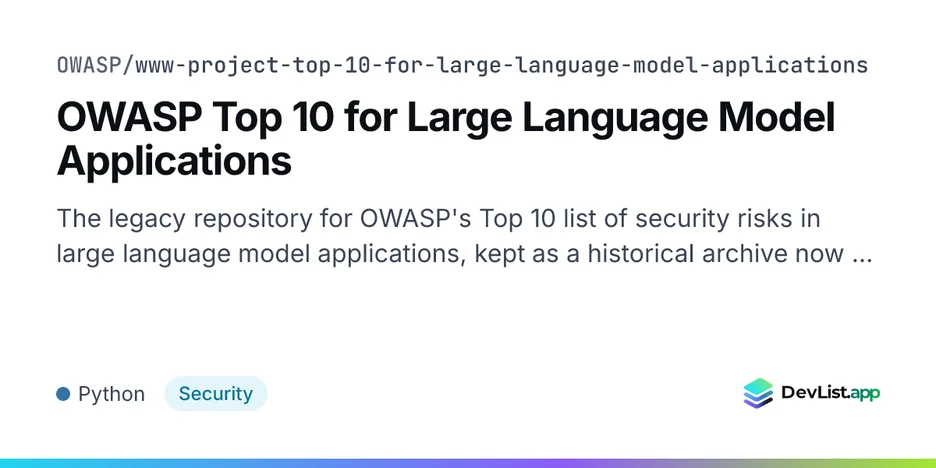 OWASP Top 10 for Large Language Model Applications