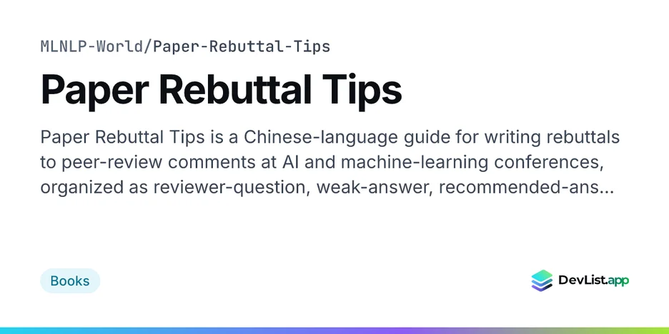 Paper Rebuttal Tips