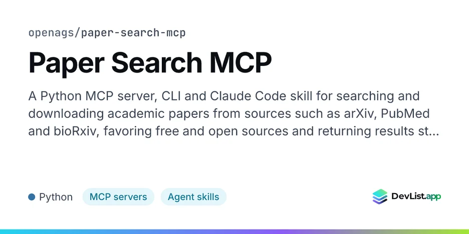 Paper Search MCP