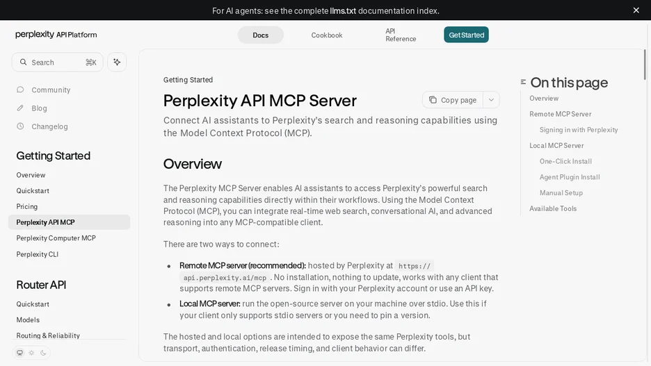 Perplexity API Platform MCP Server