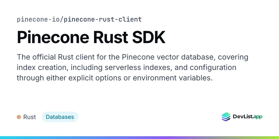 Pinecone Rust SDK