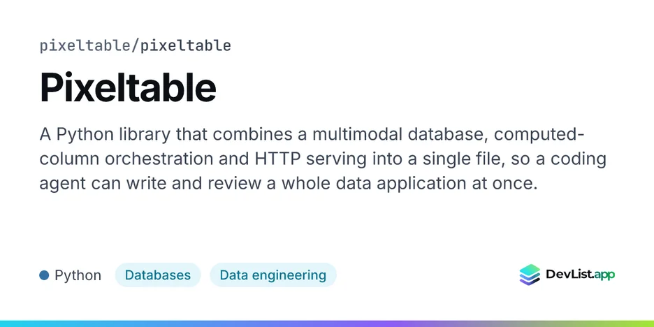 Pixeltable