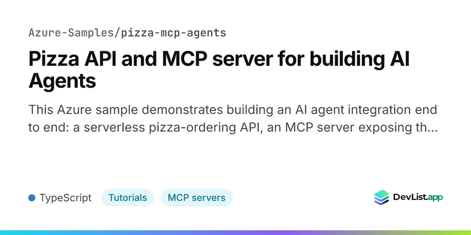 Pizza API and MCP server for building AI Agents