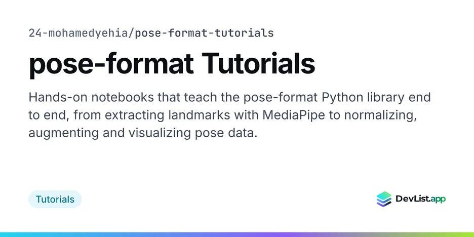 pose-format Tutorials