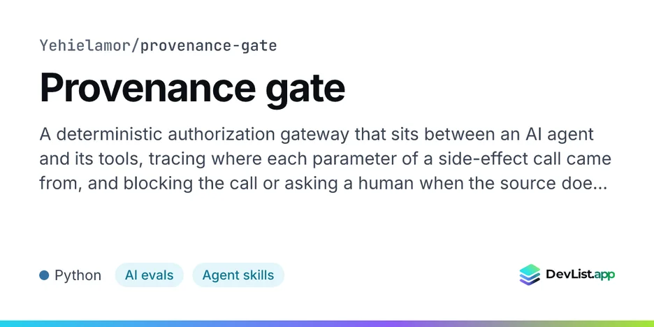 Provenance gate
