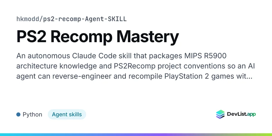 PS2 Recomp Mastery