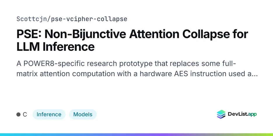 PSE: Non-Bijunctive Attention Collapse for LLM Inference