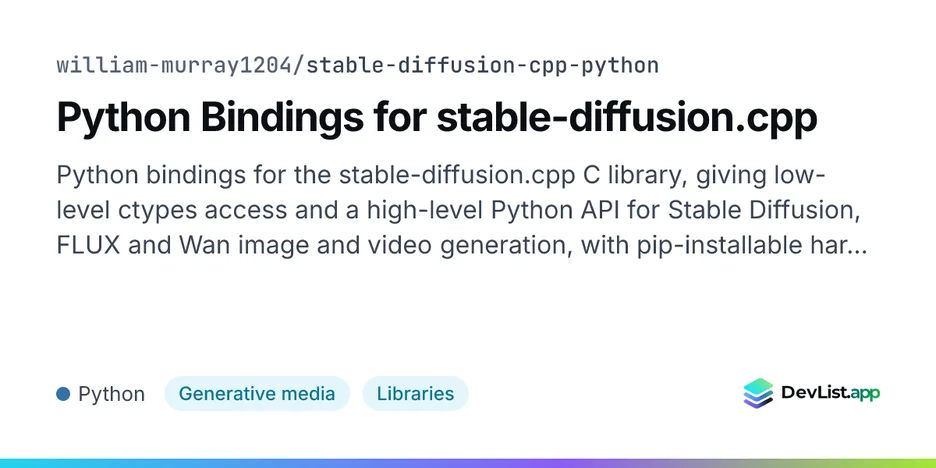 Python Bindings for stable-diffusion.cpp