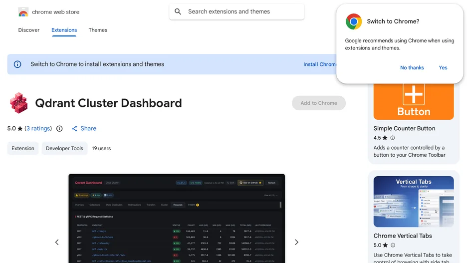 Qdrant Cluster Dashboard