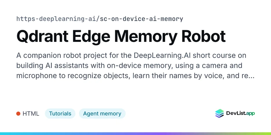 Qdrant Edge Memory Robot
