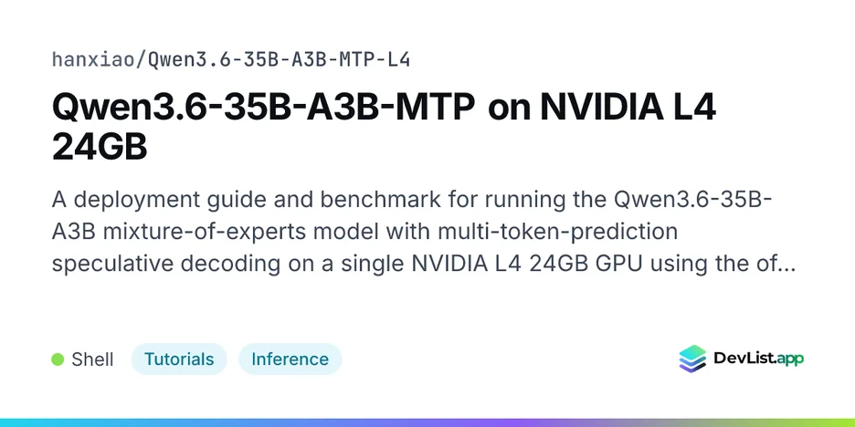 Qwen3.6-35B-A3B-MTP on NVIDIA L4 24GB