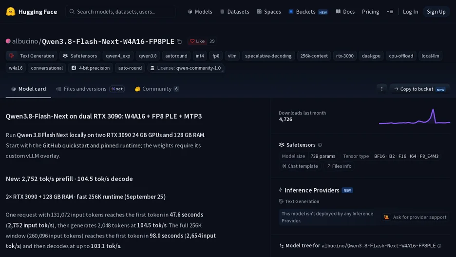 Qwen3.8-Flash-Next on 2x RTX 3090