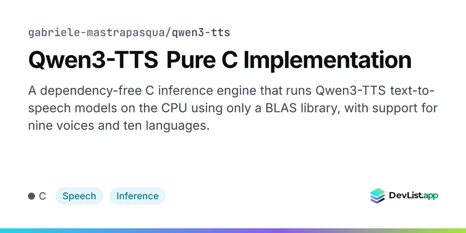Qwen3-TTS Pure C Implementation