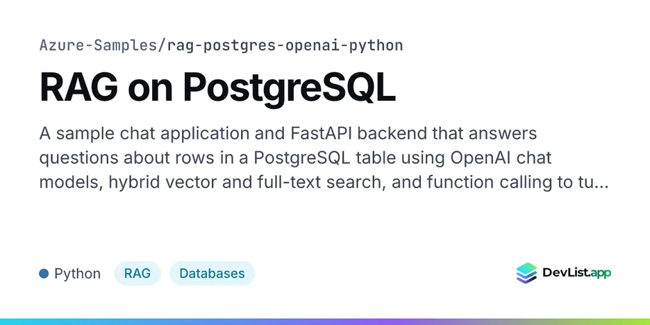 RAG on PostgreSQL
