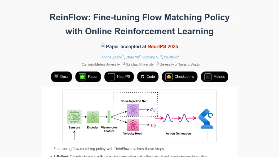ReinFlow: Fine-tuning Flow Matching Policy with Online Reinforcement Learning