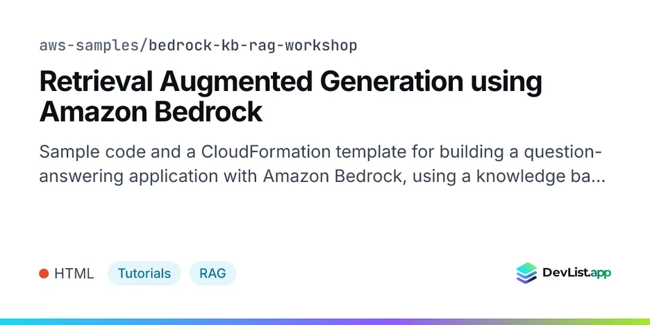 Retrieval Augmented Generation using Amazon Bedrock