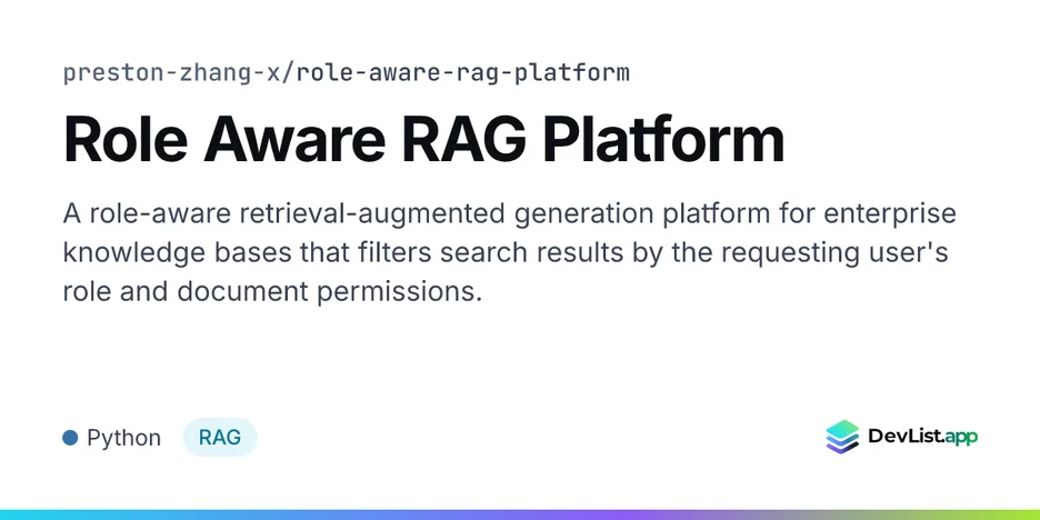 Role Aware RAG Platform