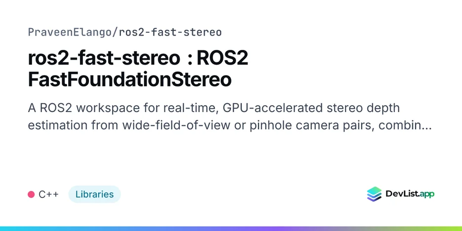 ros2-fast-stereo : ROS2 FastFoundationStereo
