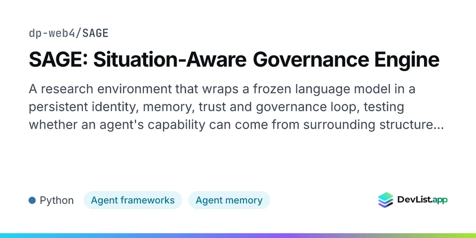 SAGE: Situation-Aware Governance Engine