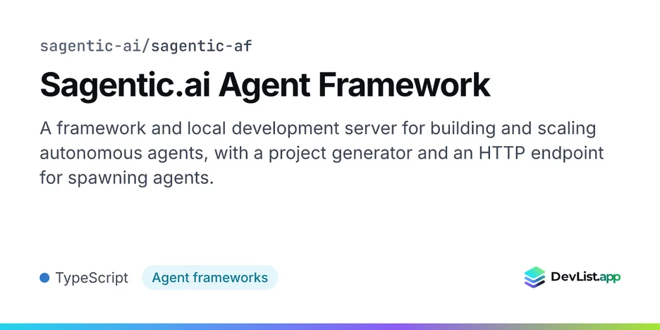 Sagentic.ai Agent Framework