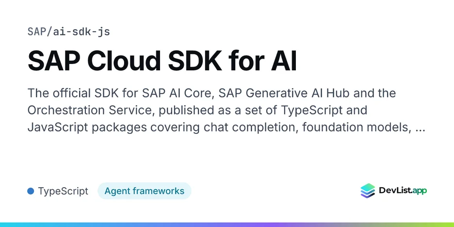 SAP Cloud SDK for AI