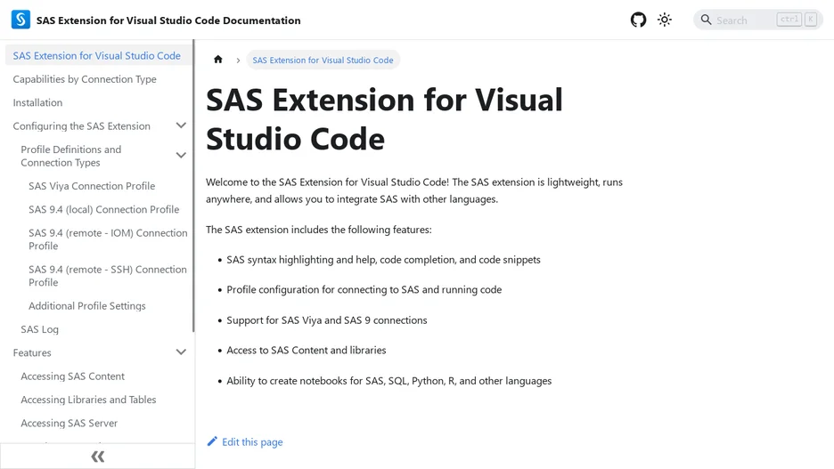 SAS Extension for Visual Studio Code