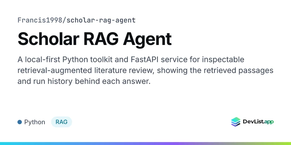 Scholar RAG Agent