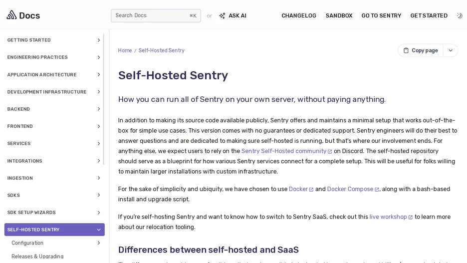 Self-Hosted Sentry