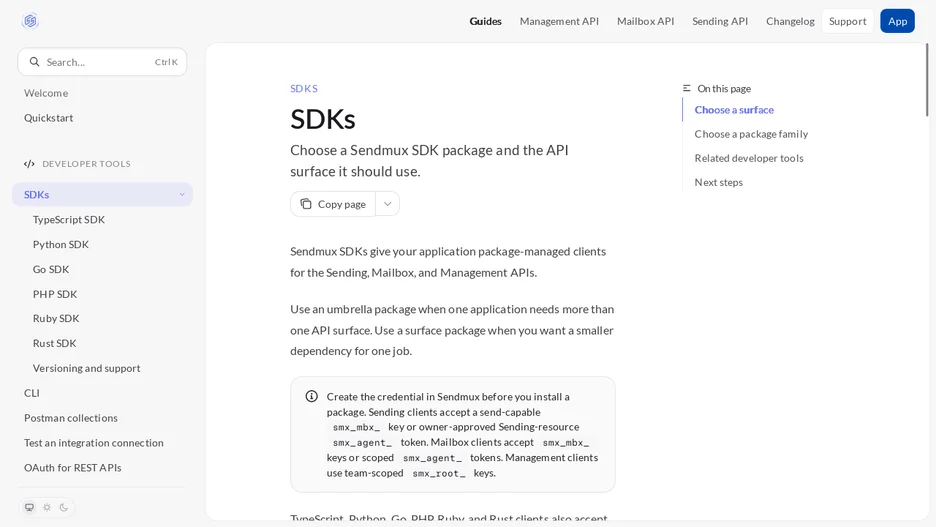 Sendmux SDKs