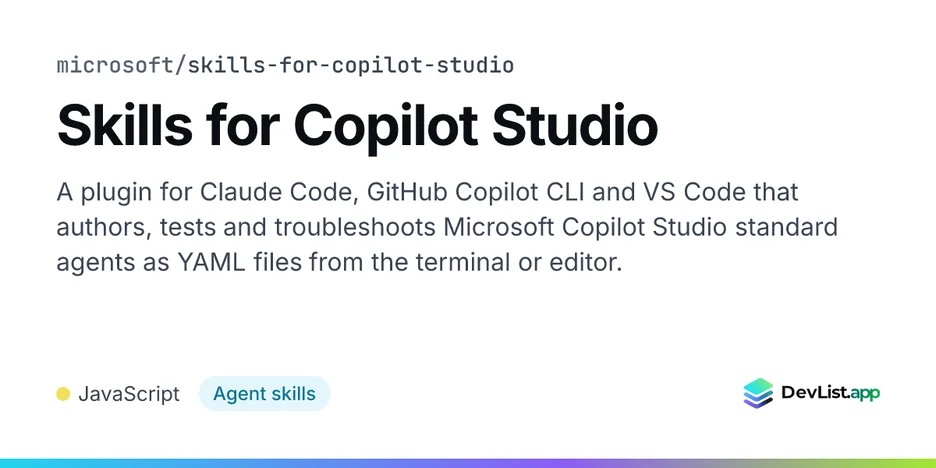 Skills for Copilot Studio
