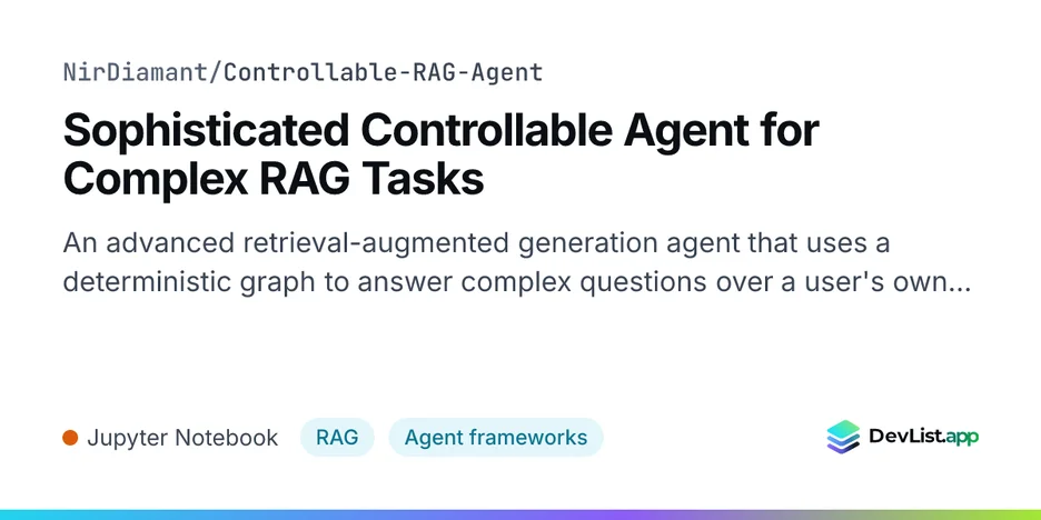 Sophisticated Controllable Agent for Complex RAG Tasks