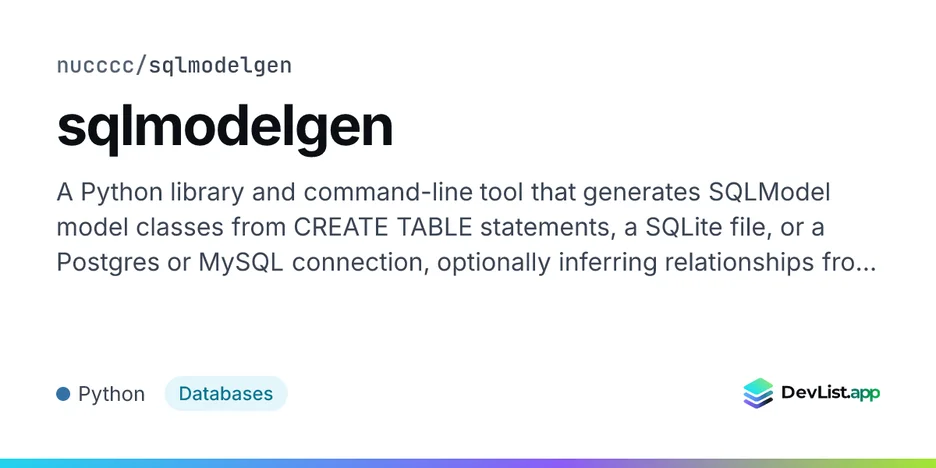 sqlmodelgen