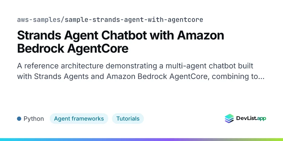 Strands Agent Chatbot with Amazon Bedrock AgentCore