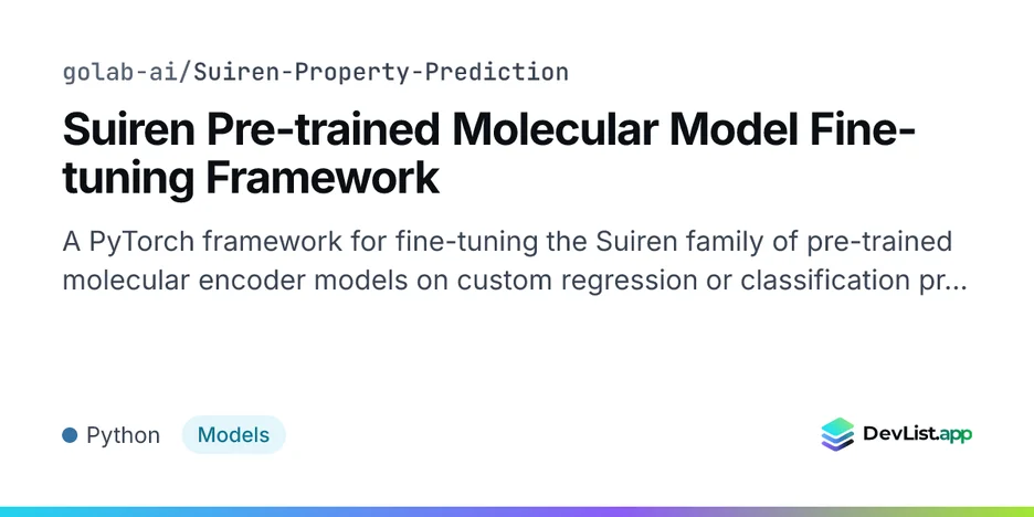 Suiren Pre-trained Molecular Model Fine-tuning Framework