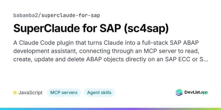 SuperClaude for SAP (sc4sap)