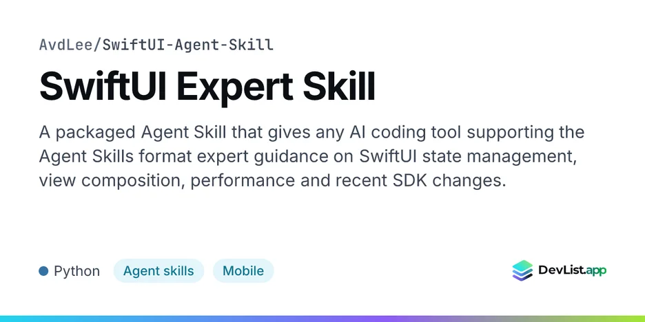SwiftUI Expert Skill