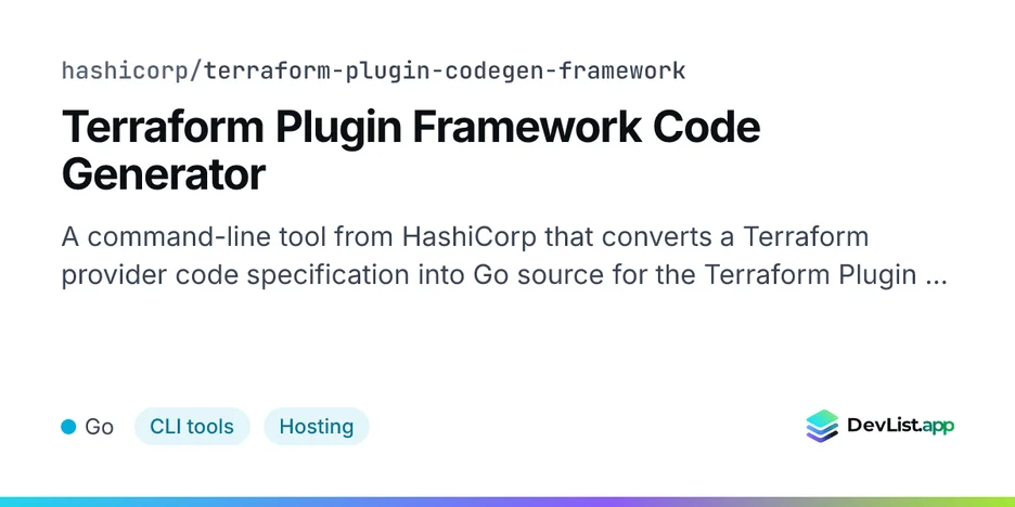 Terraform Plugin Framework Code Generator