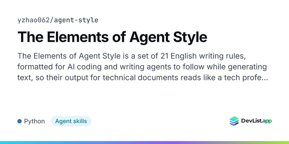 The Elements of Agent Style